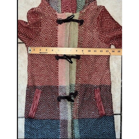 Anthropologie (XS)Sparrow Boho Hoodie Sweater Coat Toggle Lambswool Merino Blend - Picture 9 of 14